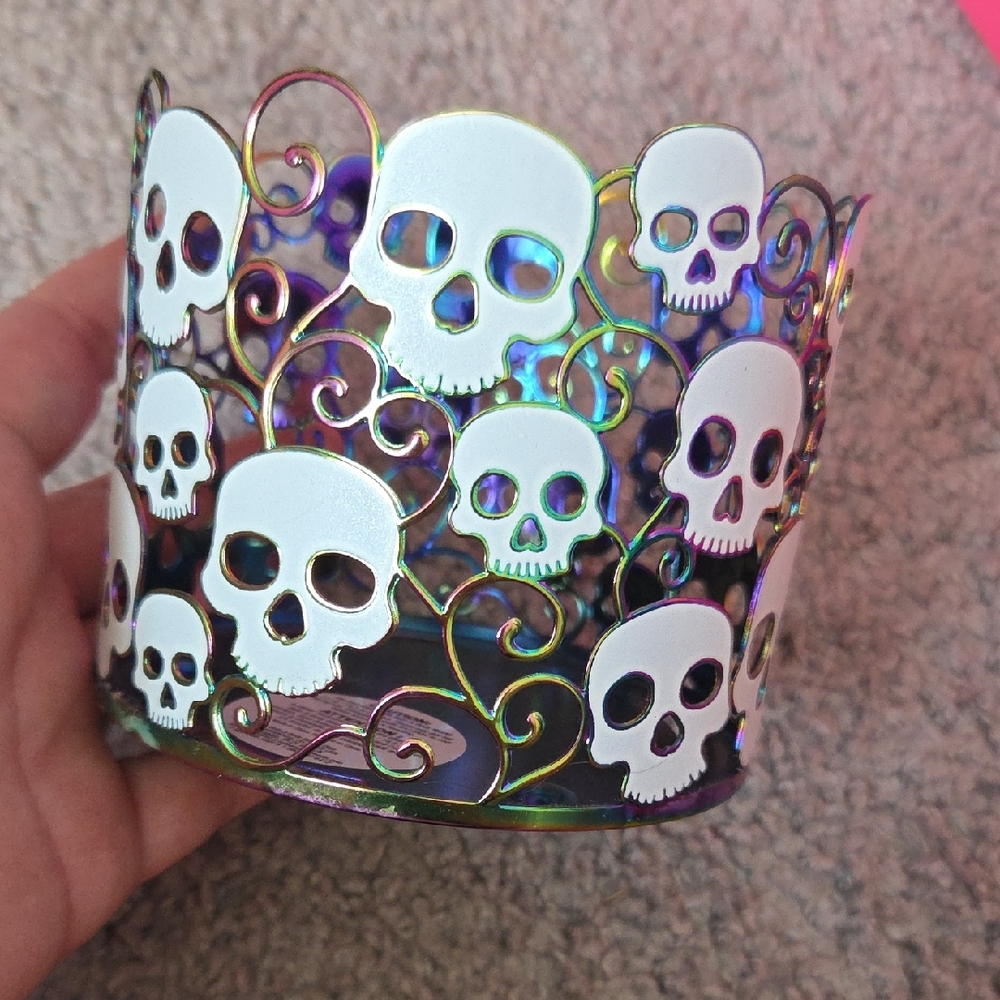 Bath & Body Works Iridescent Skull Candle Holder